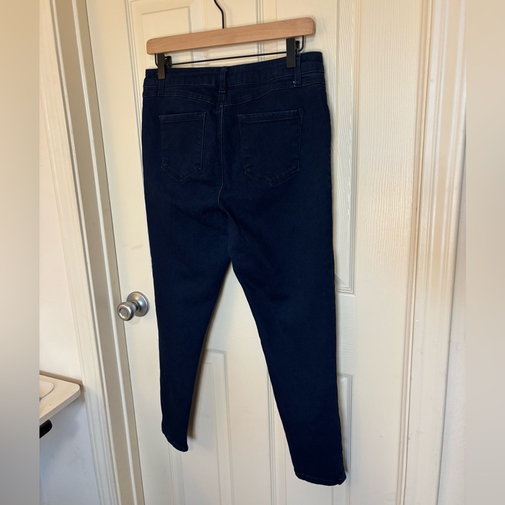 Navy Ankle Jeans — Slim Fit Stretch Denim — Cropped Blue Pants — Size 29 - Picture 4 of 8